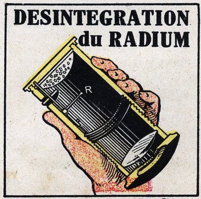 Radium: desintegration of radium. Anonymous illustration of 1925. Private collection. by Anonymous Anonymous