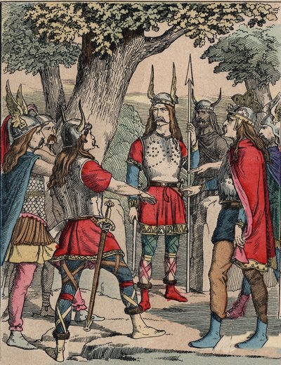 Representation of Vercingetorix (ca. 80-c. 46 BC) warrior and Gallic leader of the Arvernes tribe chosen by his people to lead the war against the Romans by Anonymous Anonymous
