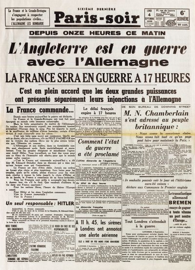 Second World War (1939-1945) - World War II (WWII or WW2): Paris Evening of September 4 by Anonymous Anonymous