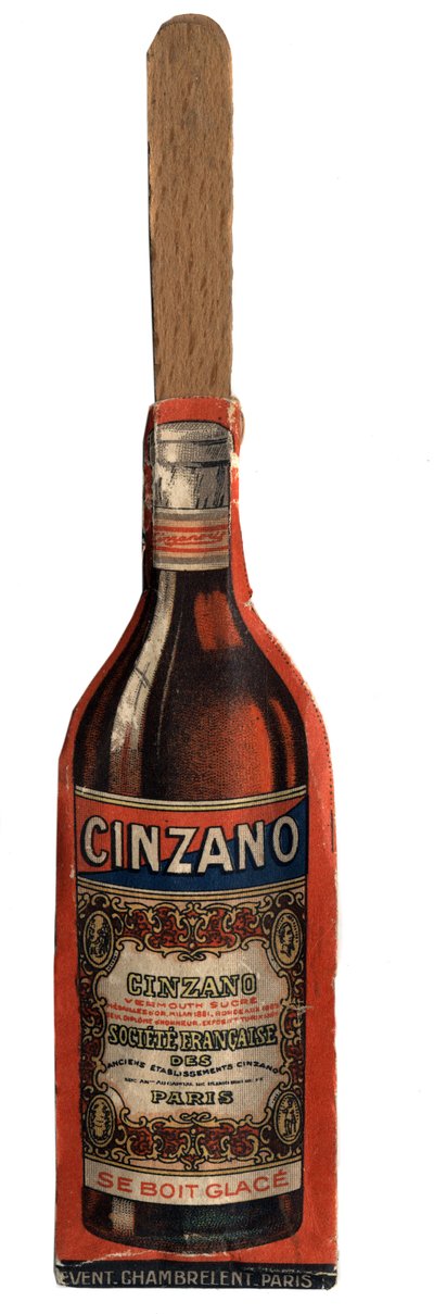 Small advertising fan, object derived from promotion of Vermouth brand Cinzano, Italian aperitif wine. Debut 20th century Private Collection by Anonymous Anonymous