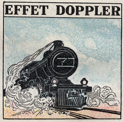 Sound Energy: Doppler Effect Highlighted in 1842 by Christian Andreas Doppler (1803-1853). The Whistle of a Locomotive Has a Sharp Sound When It Arrives and Becomes Severe When It Moves Away. Anonymous Illustration from 1925. Private Collection by Anonymous Anonymous