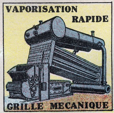Steam generators: mechanical grid allowing automatic loading of a boiler. Anonymous illustration from 1925. Private collection. by Anonymous Anonymous