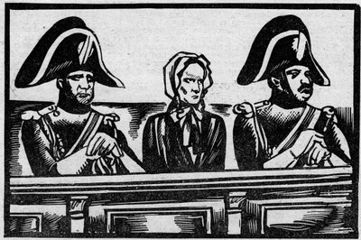 The Henriette Cornier case, represented at the stand in her trial for the murder of an infant, near her employers in November 1825. Illustration taken from 