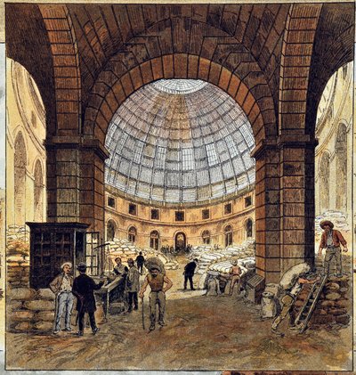 The Paris Stock Exchange by Deroy, Engraving of 1887 in 