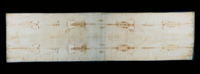 The Holy Shroud of Turin, linen sheet showing traces (supposedly those of Christ) of torture of a body. Royal Chapel of the Cathedral Saint John the Baptist of Turin, Italy. by Anonymous Anonymous
