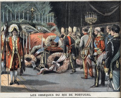 The obsequies of the King of Portugal Charles I (1863-1908) died assassinated on 1 February 1908. Engraving from the newspaper Le Petit Parisien, on 02/23/1908. Private collection. by Anonymous Anonymous