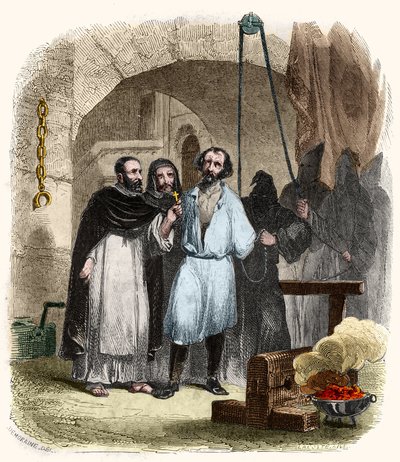 The question of rope in the 16th century. Illustration in 
