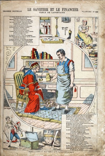 The Saver and the Financier. Illustration for Les Fables by Jean de La Fontaine by Anonymous Anonymous