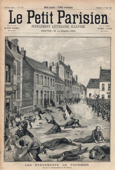 The shooting of Fourmies in Nord Pas de Calais by the infantry on striking workers (May 1) by Anonymous Anonymous