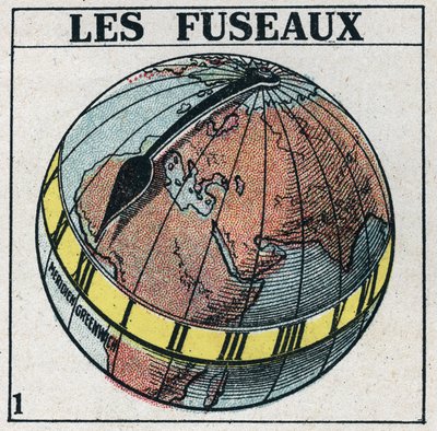 Time: Time zones of Earth. Anonymous illustration of 1925. Private collection. by Anonymous Anonymous