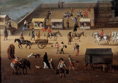 Traffic on the Pont Neuf in Paris in the 17th Century (Detail) by Anonymous Anonymous