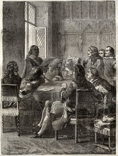 Treaty of Ryswick (The Treaty of Ryswick, 30th October 1697) (end of the War of the Augsburg League between Louis XIV and the Great Alliance). Engraving of the 19th century. Private collection by Anonymous Anonymous