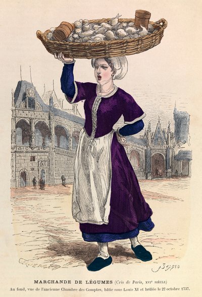 Vegetable Seller in Paris in the 16th Century by Anonymous Anonymous