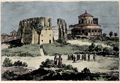 View of the Church of Santa Costanza, mausoleum of Emperor Constantine built in the 4th century near the Basilica of St. Agnes in Rome by Anonymous Anonymous
