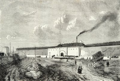 View of the cellular arrest house known as prison Mazas Boulevard Diderot in Paris in the 19th century, Engraving by Anonymous Anonymous