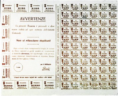 WWI: Ration Tickets for Bread, Butter, Sugar and Rice by Anonymous Anonymous
