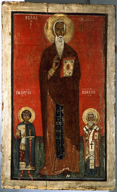 Saint John Climacus with Saint George and Saint Blaise by Anonymous Russian icon painter