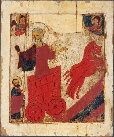 The Prophet Elijah and the Fiery Chariot by Anonymous Russian icon painter