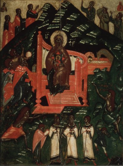 The Synaxis of the Virgin, End of 14th Century by Anonymous Russian icon painter