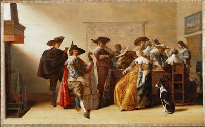 Society Scene by Anthonie (1601-73) Palamedesz