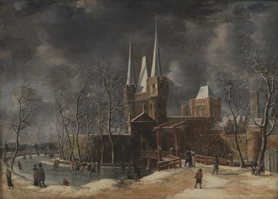 The Luttekepoort in Harderwijk in the Winter by Anthonie Beerstraaten