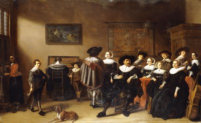 A Group Portrait in an Interior by Anthonie Palamedesz
