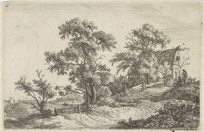 House on a Path on a Hill by Anthonie Waterloo