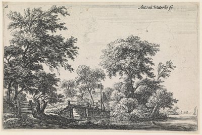 Landscape with a Wooden Fence on the Bottom Left (No.1 from a Series of 12 Prints) by Anthonie Waterloo