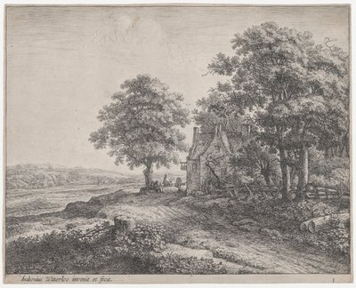 Large Linden Tree Before an Inn by Anthonie Waterloo