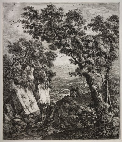 Six Large Upright Landscapes with Scenes from the Old Testament: Tobias and the Angel by Anthonie Waterloo