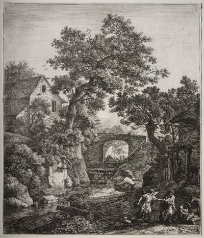 Six Large Upright Landscapes with Scenes from the Old Testament: Zipporah Circumcising Her Son by Anthonie Waterloo