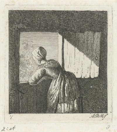 Woman Leaning on a Half-Door by Anthonie Willem Hendrik Nolthenius de Man