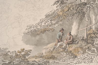 Two Boys and a Dog in a Wood by Anthony Devis