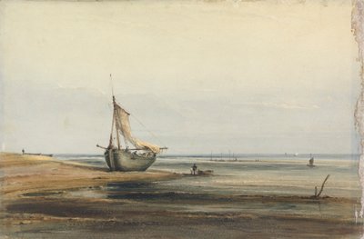 Coast Scene with a Beached Boat by Anthony Vandyke Copley Fielding