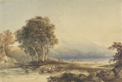 Mountainous Landscape with Lake and Stream by Anthony Vandyke Copley Fielding