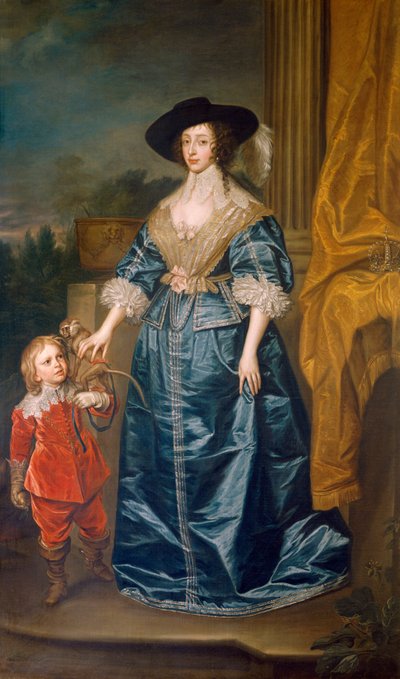 Queen Henrietta Maria and the Dwarf Sir Jeffrey Hudson by Anthony van (after) Dyck