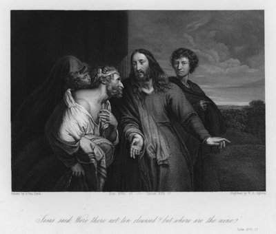 The Leper glorifying God, Luke XVII by Anthony van (after) Dyck