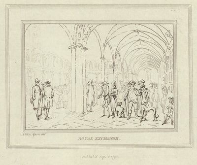 The cloisters of the Royal Exchange in the City of London by Anthony van Assen