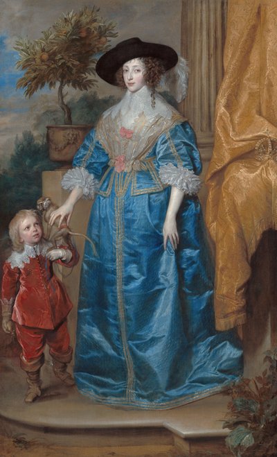 Queen Henrietta Maria with Sir Jeffrey Hudson by Anthony van Dyck