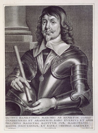 Portrait of James Hamilton, 1st Duke of Hamilton, engraved by Joannes Meyssens by Anthony van Dyck