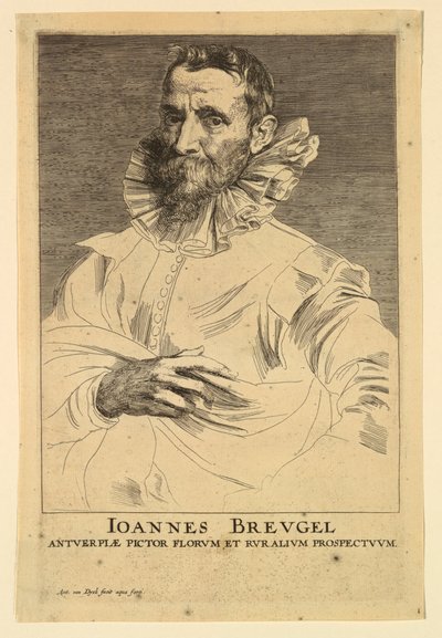 Portrait of Jan Brueghel the Elder, from the Icones Principum Virorum by Anthony van Dyck