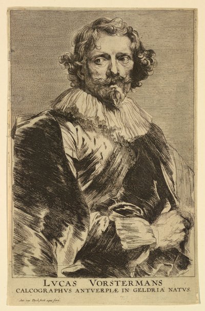 Portrait of Lucas Vorsterman I, from the Icones Principum Virorum by Anthony van Dyck