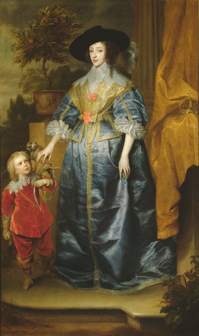 Queen Henrietta Maria and her dwarf Sir Jeffrey Hudson by Anthony van Dyck