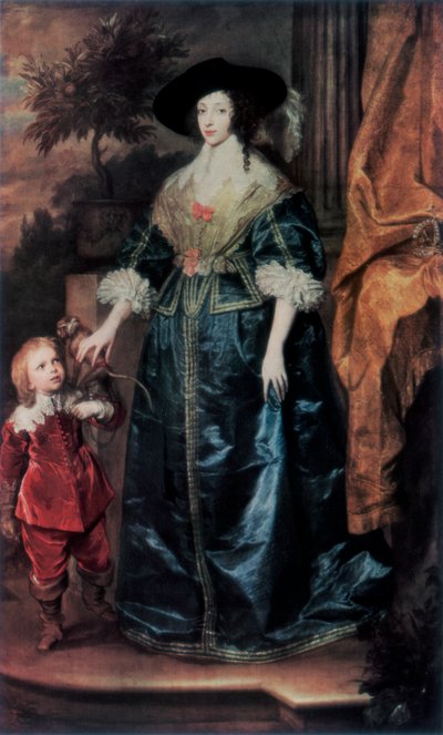 Queen Henrietta Maria and her dwarf Sir Jeffrey Hudson by Anthony van Dyck