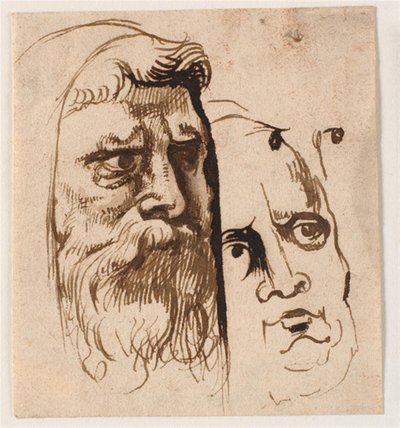 Two Male Heads by Anthony van Dyck