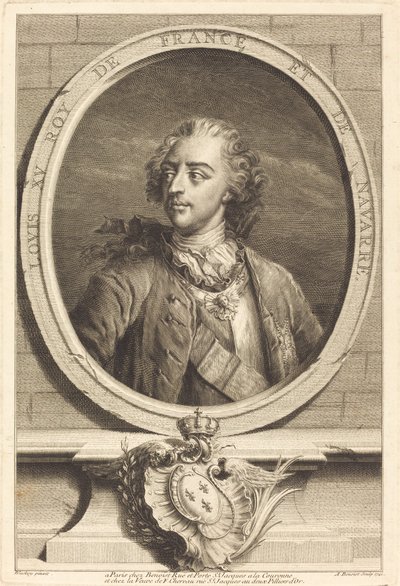 Louis XV, King of France by Antoine Benoist after Jakob Christoffel Le Blon after Nicholas Blakey
