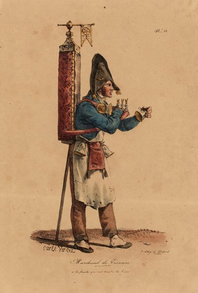 The Tisane Seller, number 13 from The Cries of Paris series, engraved by Francois Seraphin Delpech by Antoine Charles Horace Vernet