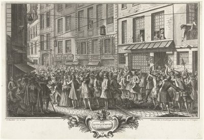 The Rue Quinquempoix, 1720 by Antoine Humblot