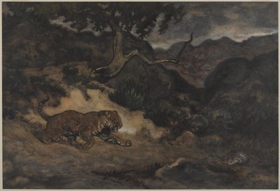 Jaguar Discovering a Snake, c.1840 by Antoine Louis Barye