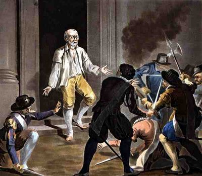 The Death of Gaspard de Coligny, engraved by Jean Baptiste Morret by Antoine Louis Francois (after) Sergent Marceau